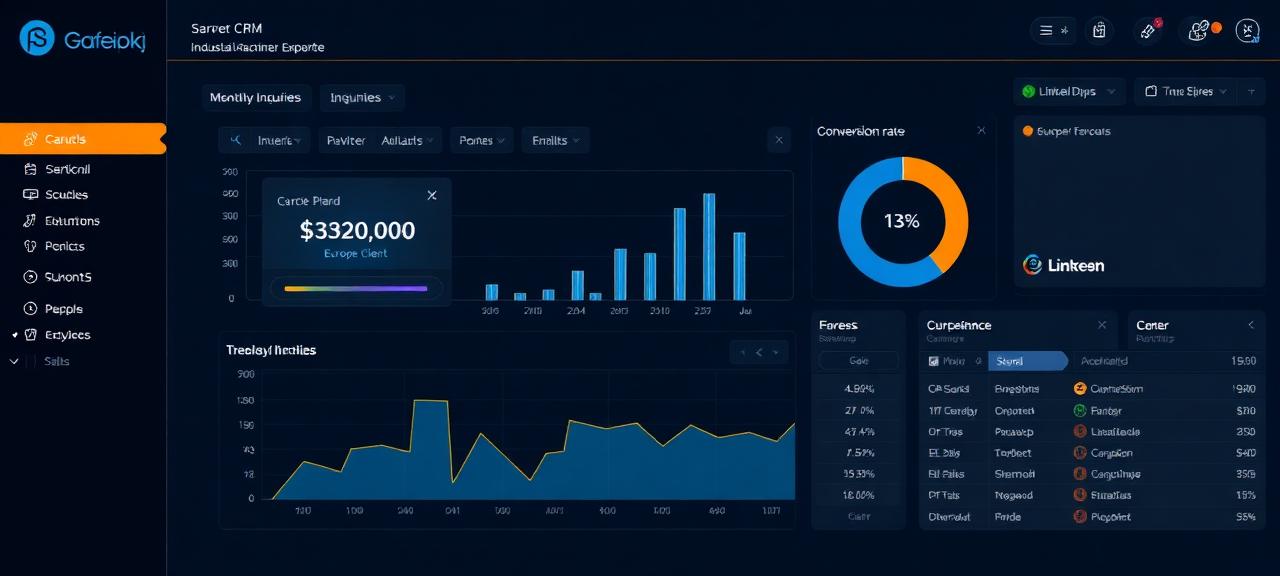 机械制造行业海外询盘数据看板示意